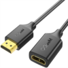 QG-HD19-18 HDMI Extension Cable 6FT,QGeeM 4K HDMI 2.0 Extender Male to Female Cable,Supports 3D, Full HD,2160p,Compatible with Roku Fire Stick,for Laptop,PS4,HDTV,Monitor,Projector,HDMI Port Extender