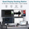 QG-D6907 QGeeM USB 3.0 Docking Station,Single 5K/ Dual 4K @60Hz Video Outputs Dual Monitor for Windows MAC OS,(6 USB 3.0,2 HDMI & 2 DP,Gigabit Ethernet,Audio&Mic),USB C Laptop Docking Station - Image 2