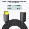QG-HD19-18 HDMI Extension Cable 6FT,QGeeM 4K HDMI 2.0 Extender Male to Female Cable,Supports 3D, Full HD,2160p,Compatible with Roku Fire Stick,for Laptop,PS4,HDTV,Monitor,Projector,HDMI Port Extender - Image 5