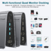 QG-D6907 QGeeM USB 3.0 Docking Station,Single 5K/ Dual 4K @60Hz Video Outputs Dual Monitor for Windows MAC OS,(6 USB 3.0,2 HDMI & 2 DP,Gigabit Ethernet,Audio&Mic),USB C Laptop Docking Station - Image 4