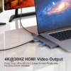 QG-UH08-3 USB C Hub for MacBook Pro,9 in 1 Mabook Pro Docking Station USB to Dual HDMI 4K USB C to USB 3.0 Adapter with 100W PD Charging Type C SD/TF Uhs-II Card Reader,Compatible with MacBook Pro/Air - Image 3