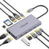 QG-UH12-H QGeeM USB C Hub,12-in-1 USB C Docking Station 4k Triple Display Type C Adapter,Dual HDMI & DisplayPort,USB-C Data Transfer,100W PD,Ethernet,4 USB Ports,SD/TF Cards Reader for MacBook and Windows