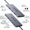 QG-UH12-H QGeeM USB C Hub,12-in-1 USB C Docking Station 4k Triple Display Type C Adapter,Dual HDMI & DisplayPort,USB-C Data Transfer,100W PD,Ethernet,4 USB Ports,SD/TF Cards Reader for MacBook and Windows - Image 2