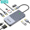 QG-D3908 QGeeM USB 3.0 Docking Station, USB C Hub to HDMI Multiport Adapter,USB Hub Dual HDMI VGA Monitor Triple Display Portable Laptop USB Dock Compatible with MacBook M1 - Image 3