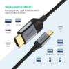 QG-UA10-18 USB C to HDMI Cable Adapter 6ft 4K,QGeeM USB Type C to HDMI Cable Thunderbolt 3 Compatible with MacBook Pro 2018 IPad pro,Samsung S9 S10,Surface Book 2,Dell XPS 13/15,Pixelbook More - Image 2