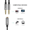 QG-AU06 QGeeM-separador de auriculares para ordenador, 3,5mm, hembra a 2 macho, 3,5mm, Cable divisor de Audio Y micrófono, adaptador de auriculares a PC, Cable auxiliar - Image 5