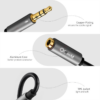 QG-AU06 QGeeM-separador de auriculares para ordenador, 3,5mm, hembra a 2 macho, 3,5mm, Cable divisor de Audio Y micrófono, adaptador de auriculares a PC, Cable auxiliar - Image 6