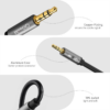 QG-AU02 QGeeM-Cable auxiliar adaptador de 3,5mm a 6,35mm para amplificador mezclador, reproductor de CD, altavoz chapado en oro, conector 3,5 a conector 6,5, Cable de Audio macho - Image 6